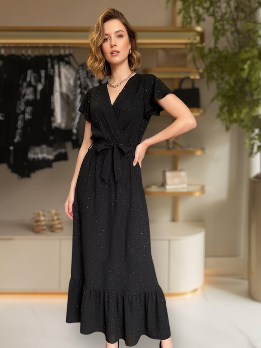 Vestido Brillos Negro