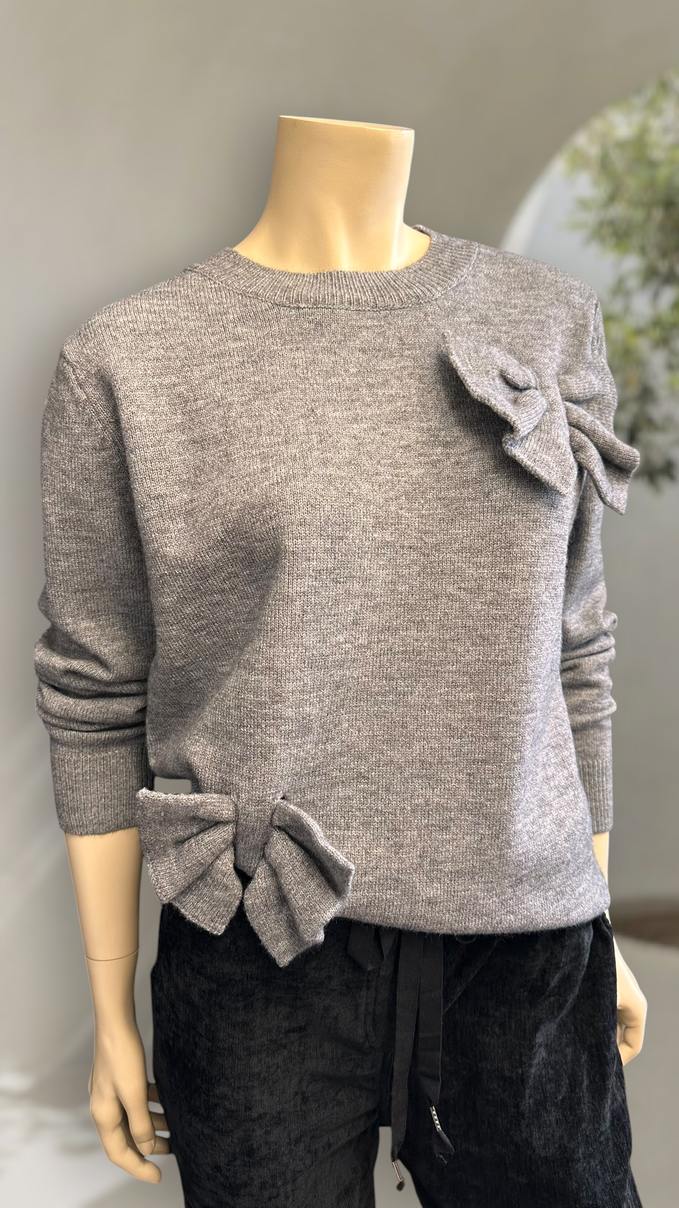 Sweater Lazos Gris
