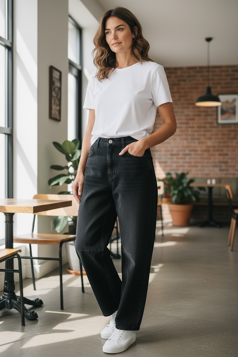 Jeans Baggy Fit Negro - Diseño Italiano