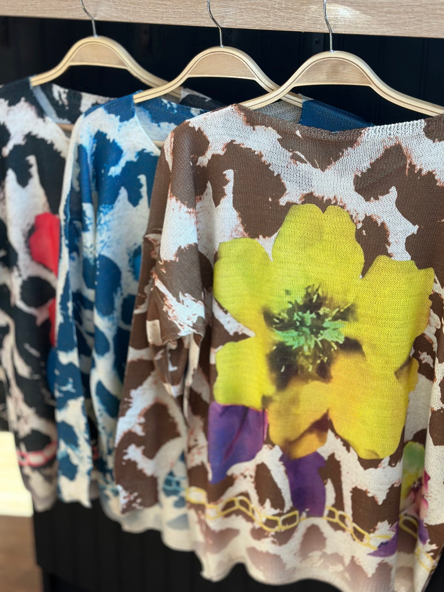 Sweater Hilo Flor Azul