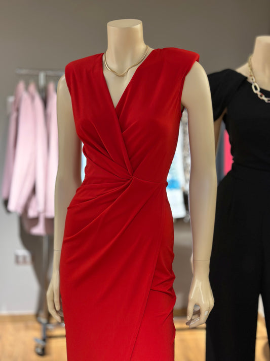 Vestido Drapeado Rojo