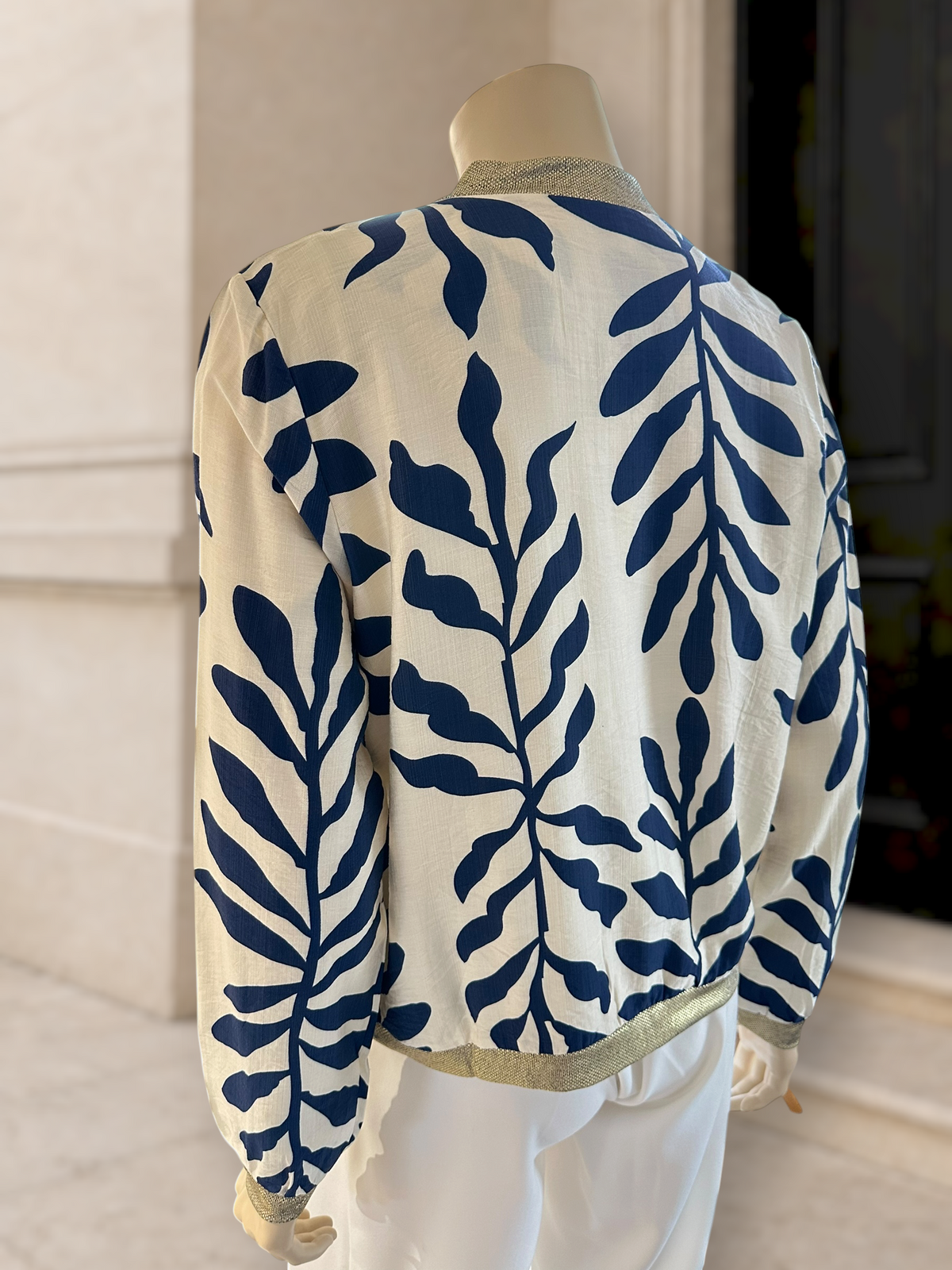 Bomber Estampado Botánico Azul