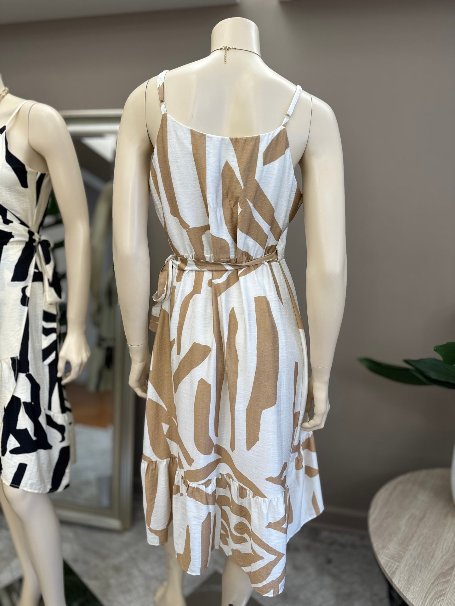 Vestido Rayón Viscosa Ajustable Camel