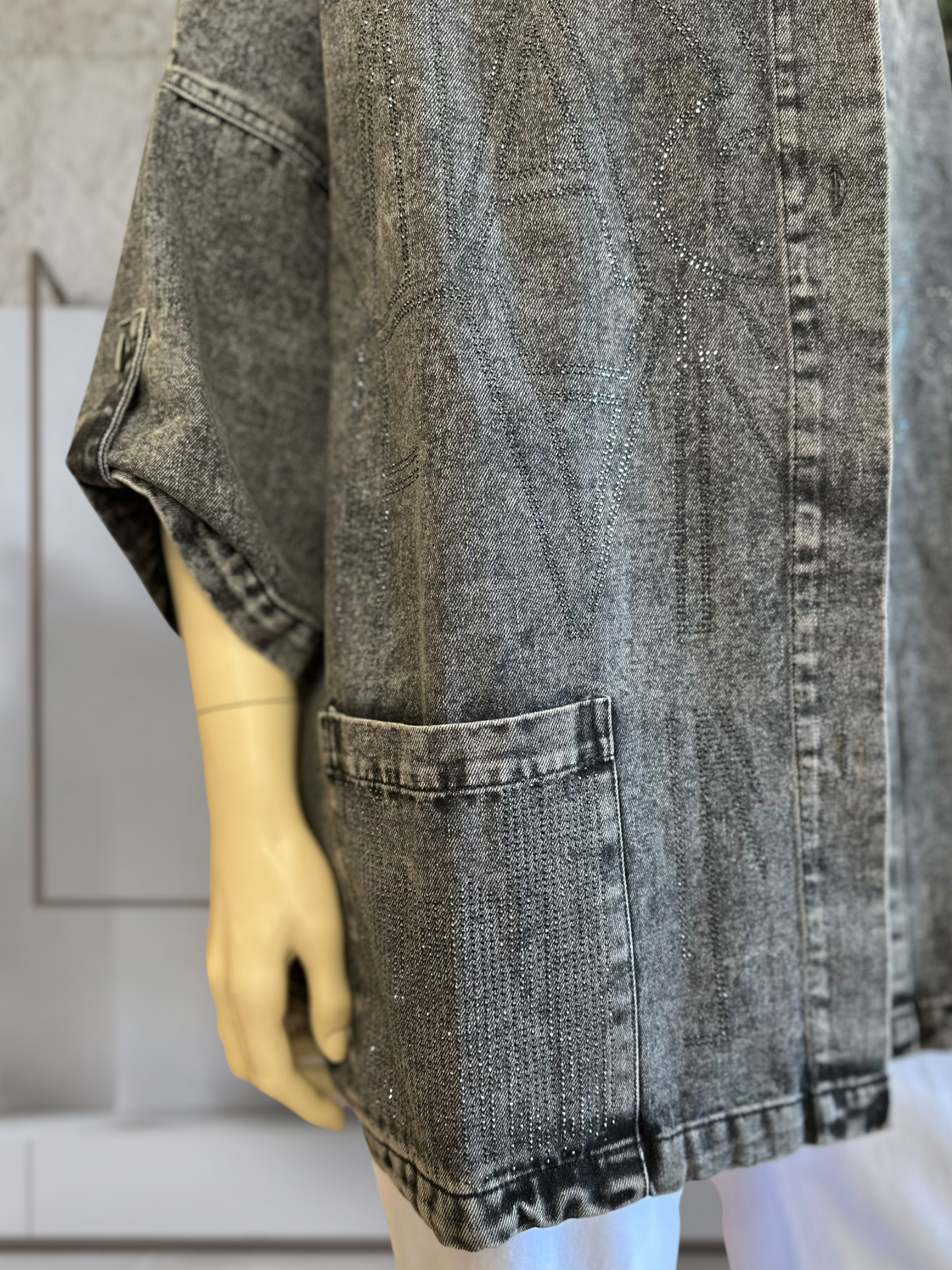 Chaqueta Denim Oversize Negro