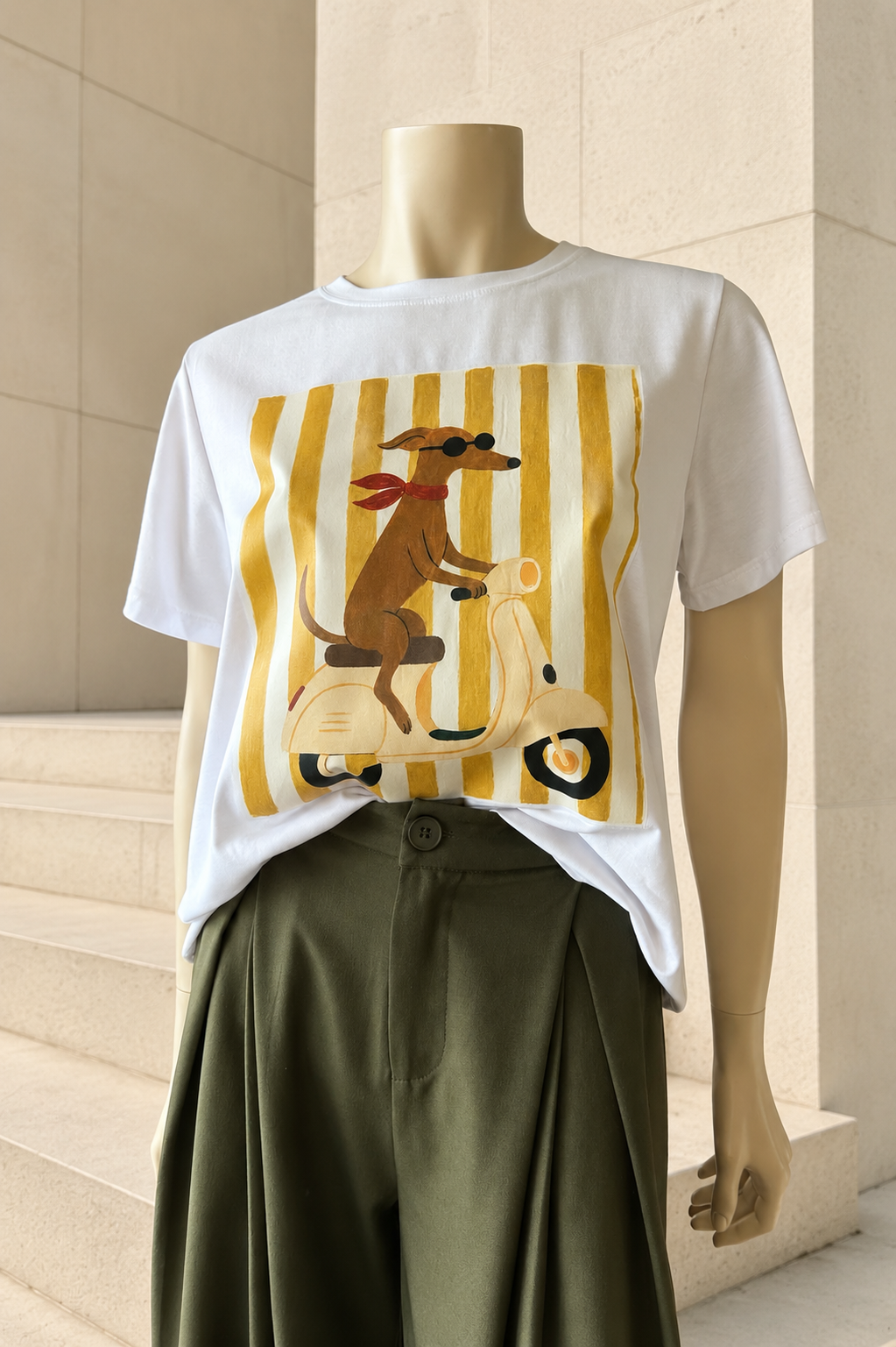 Polera Estampada Dog Amarillo
