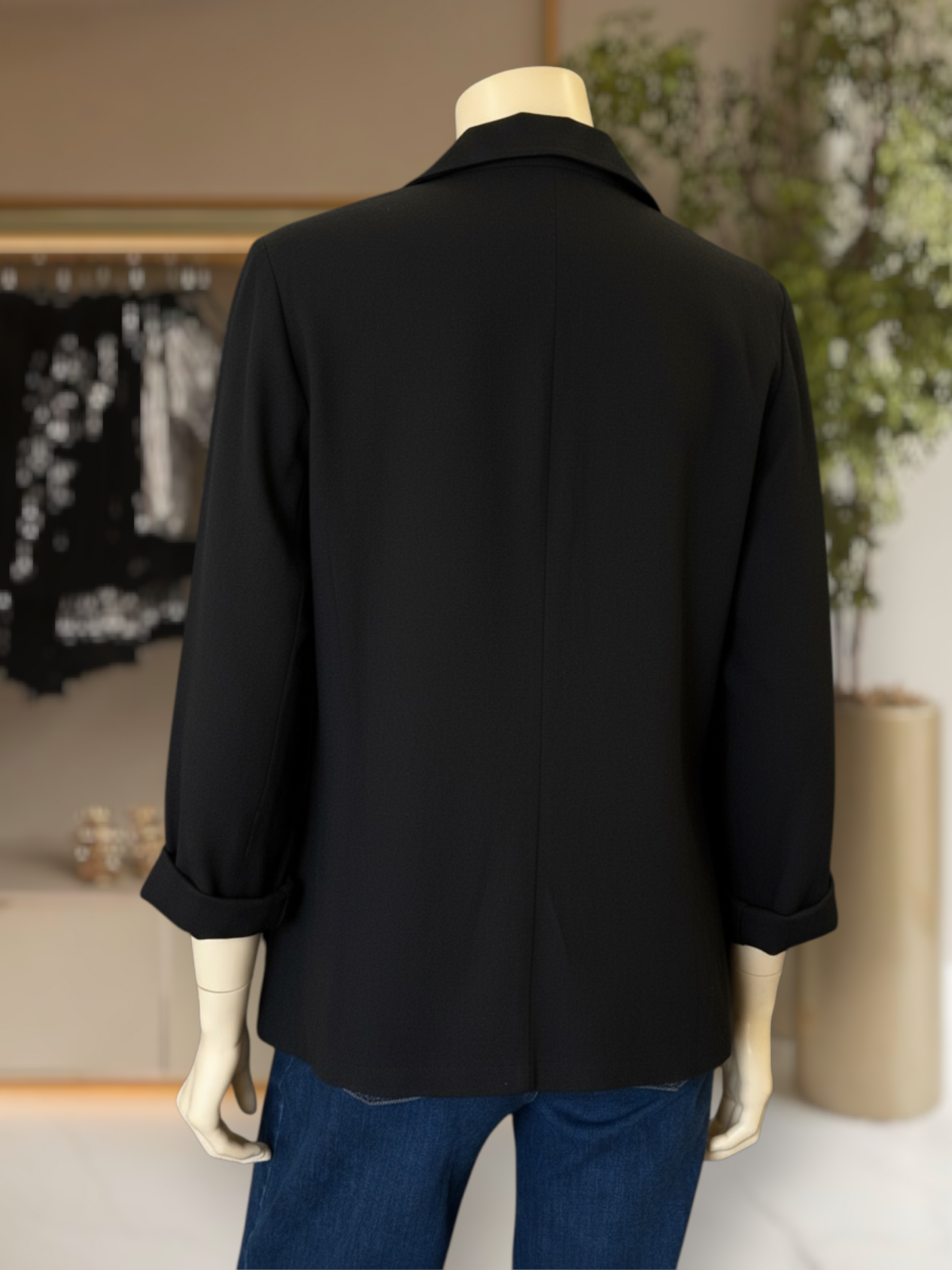 Blazer Algodón Lino Negro