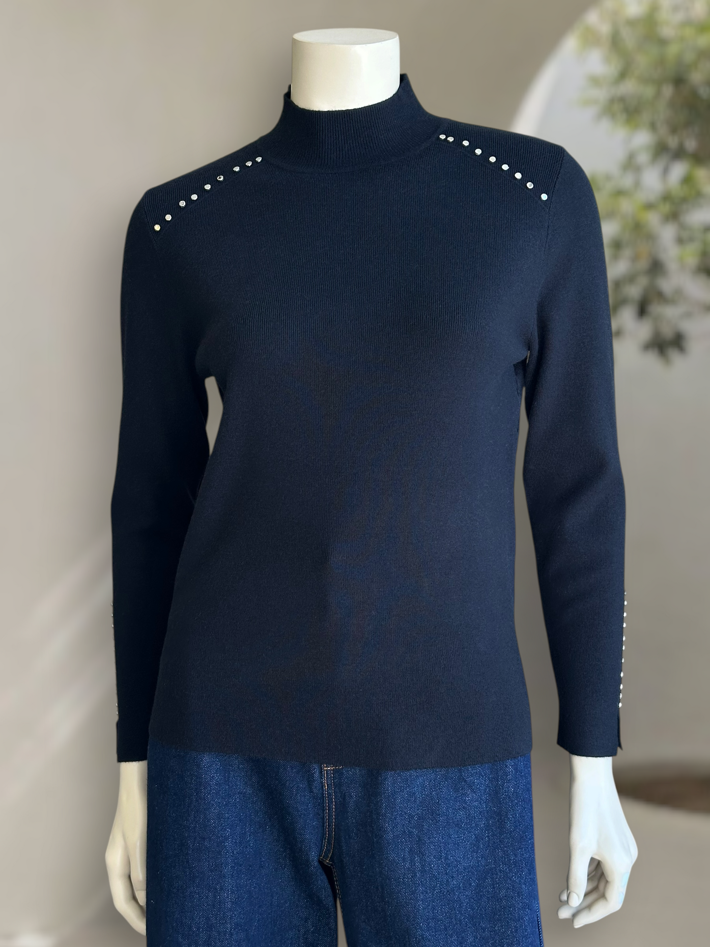 Sweater Stud Knit Negro