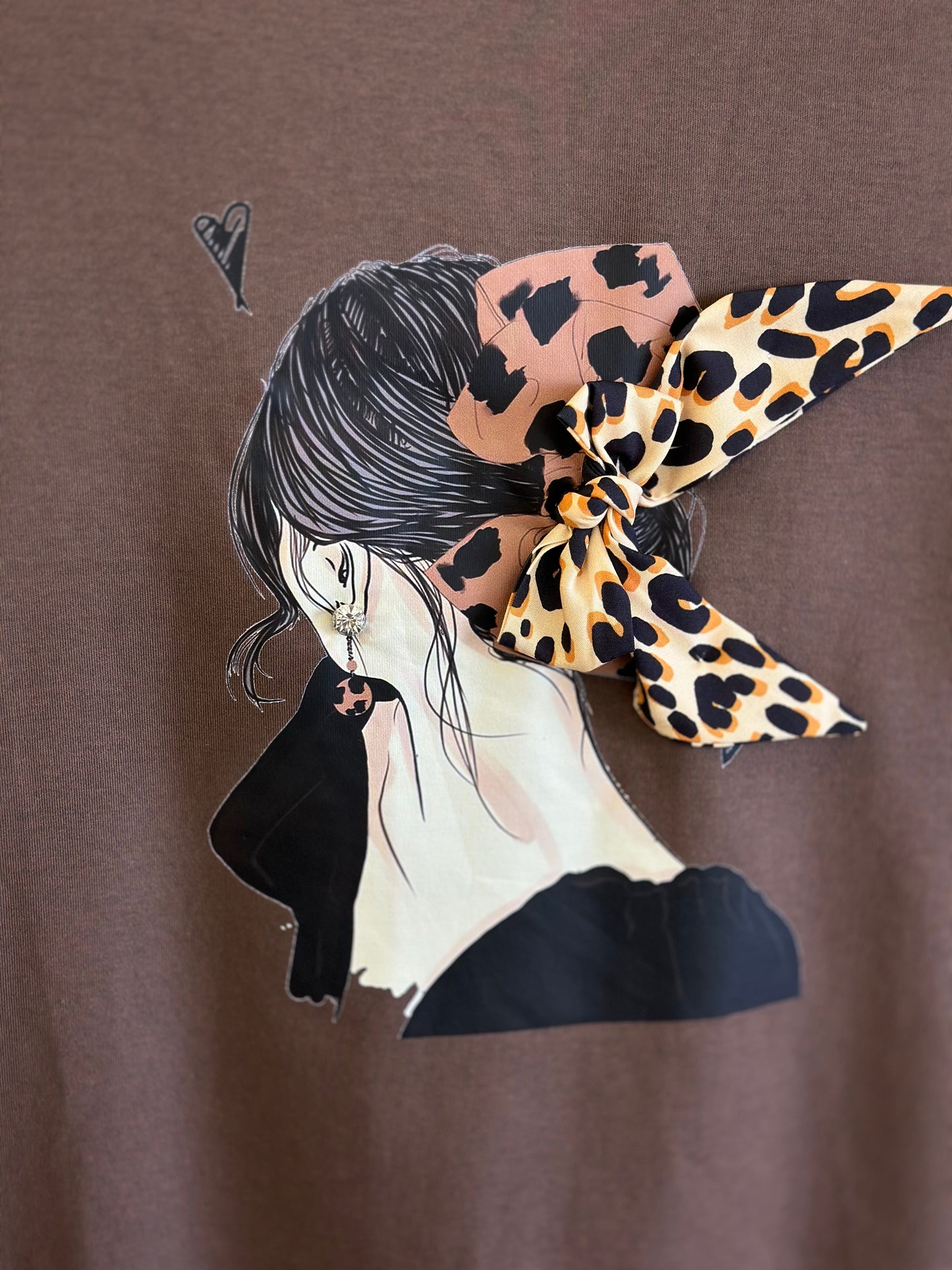 Polera Leopard Bow Café