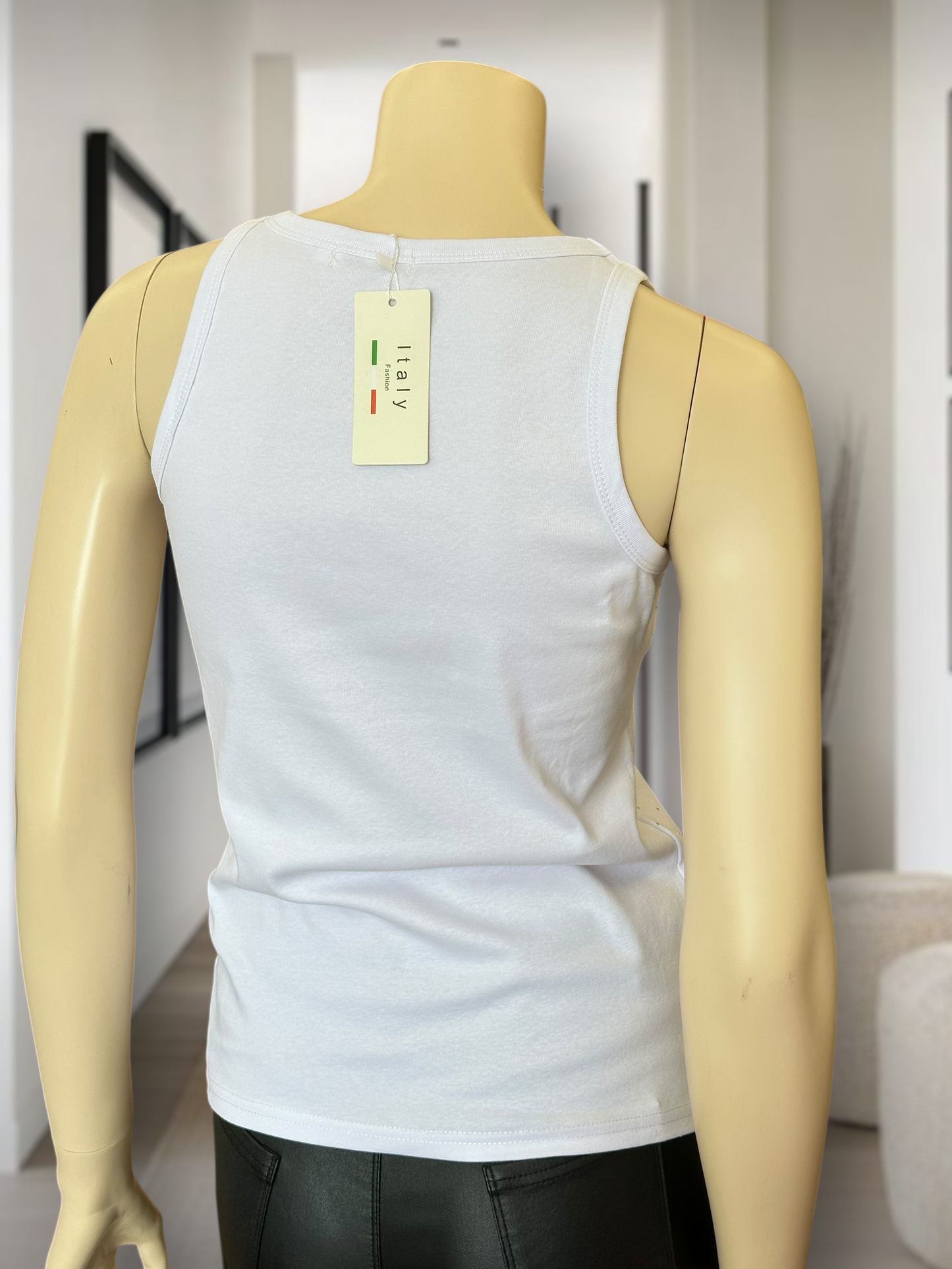 Polera Brillos Italia Blanco