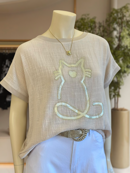 Polera Cat Beige