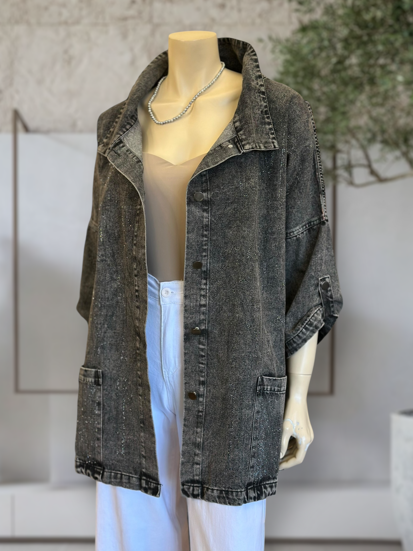 Chaqueta Denim Oversize Negro