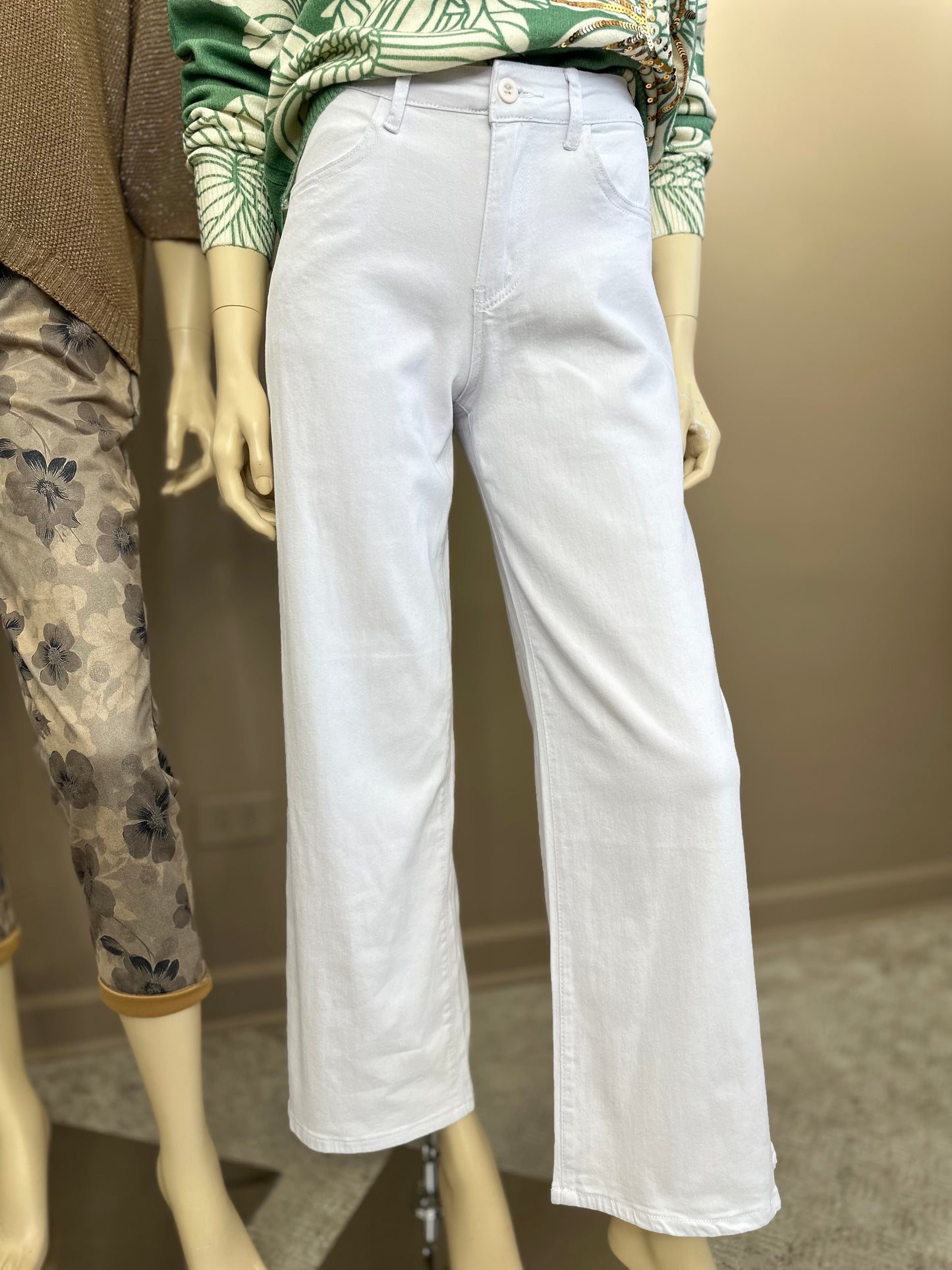 Jeans Mezclilla Elasticada Blanco - Diseño Italiano