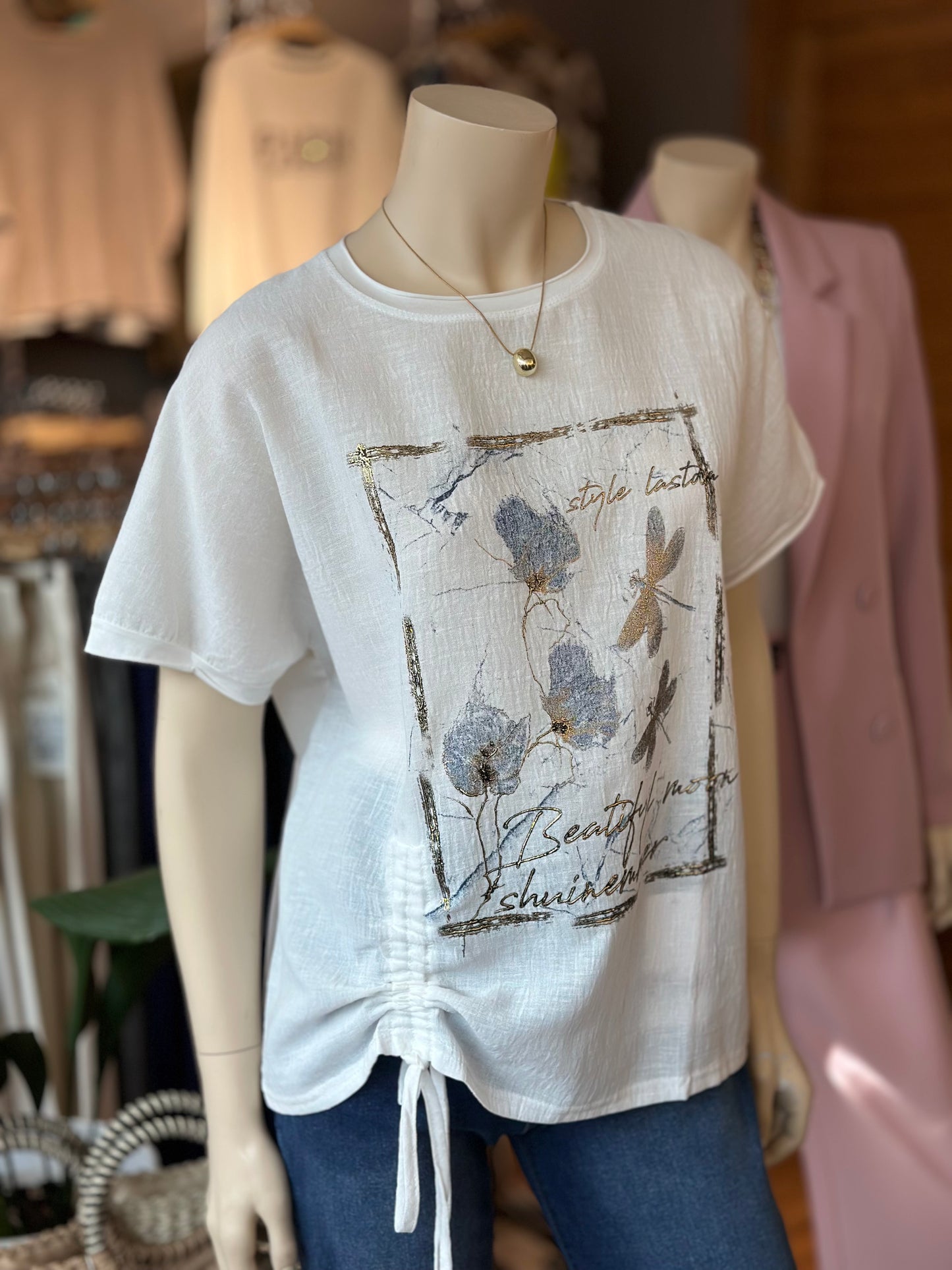 Blusa Lino Algodón Blanca