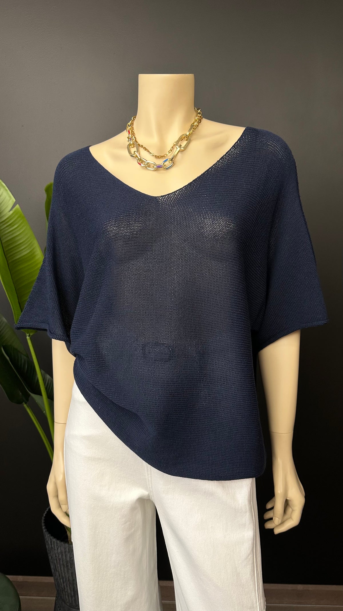 Tejido Hilo Italiano Oversize Azul