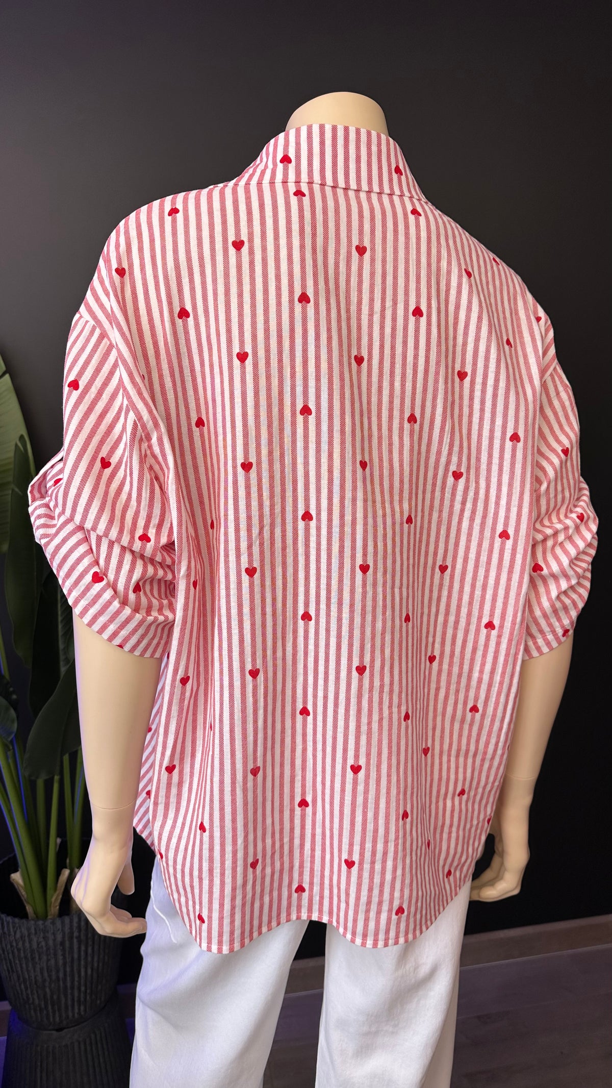 Blusa Rayas & Corazones Rojo
