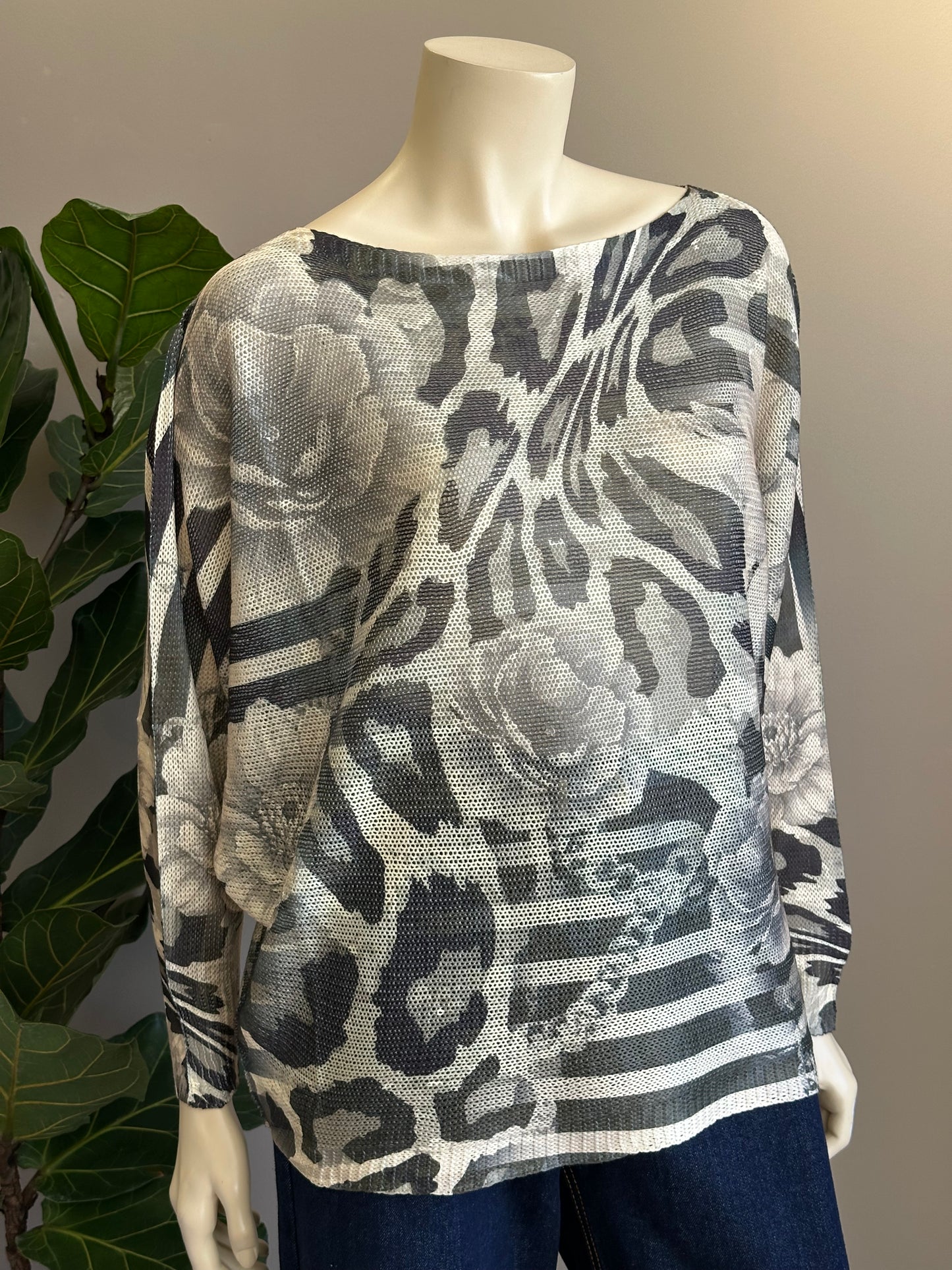 Sweater Italiano Estampado Gris