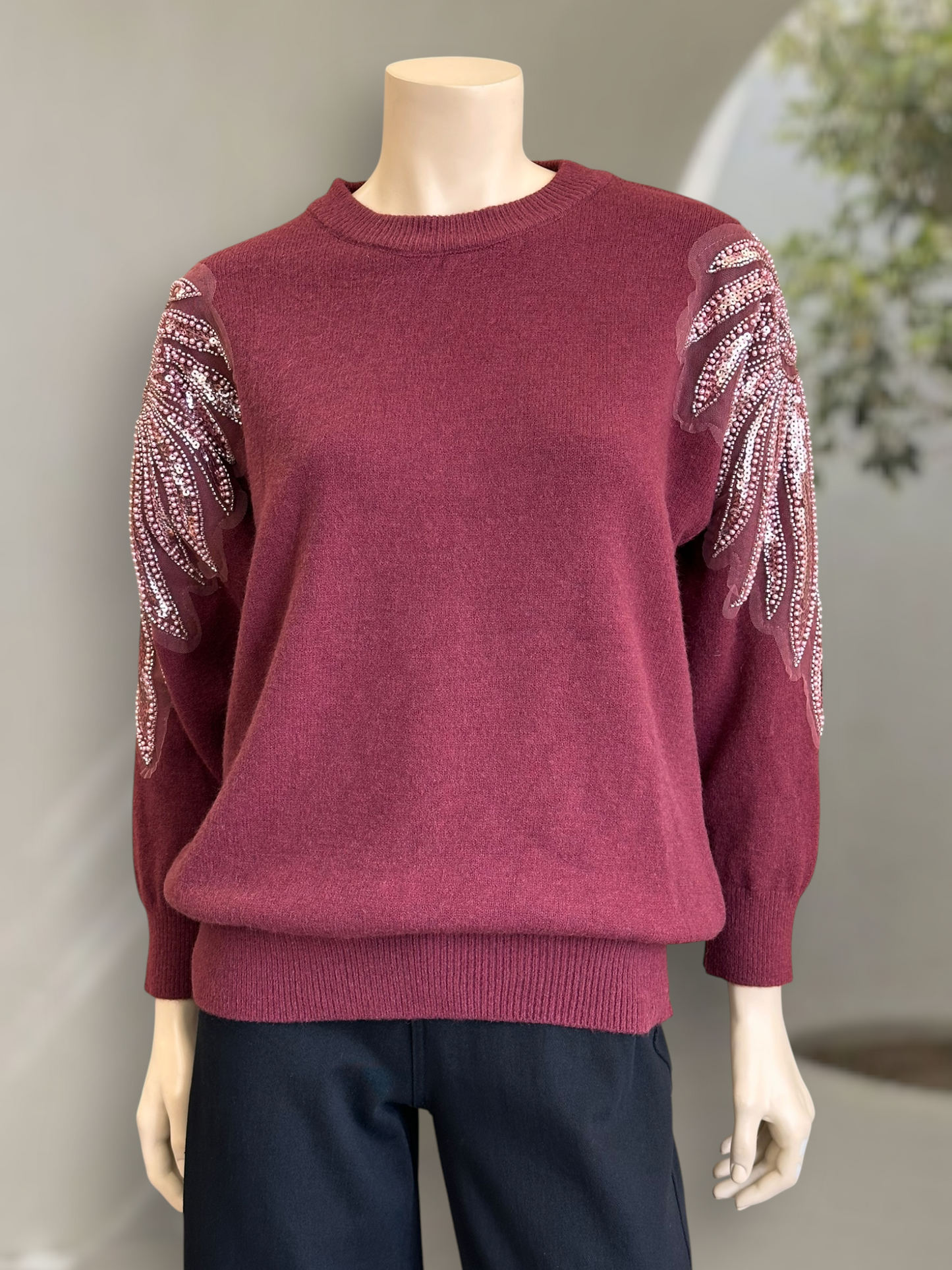 Sweater Pearl Borgoña