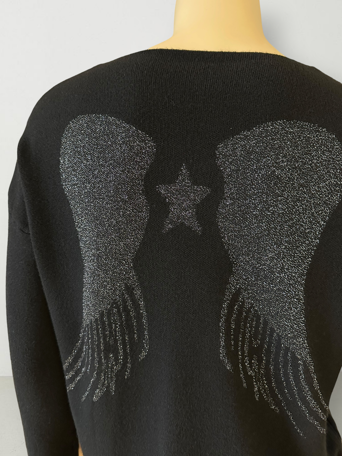 Sweater Alas Lurex Negro