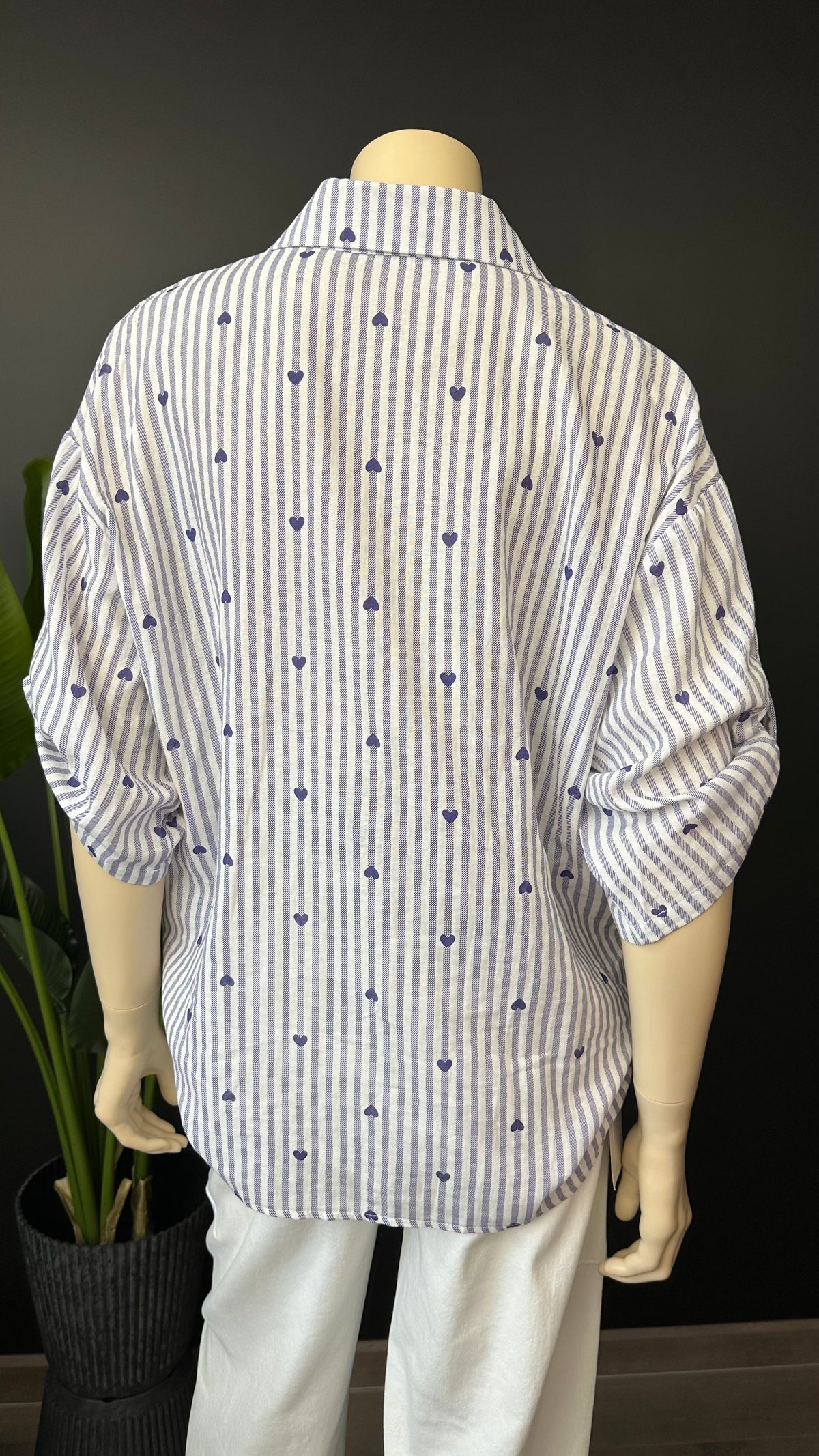 Blusa Rayas & Corazones Azul