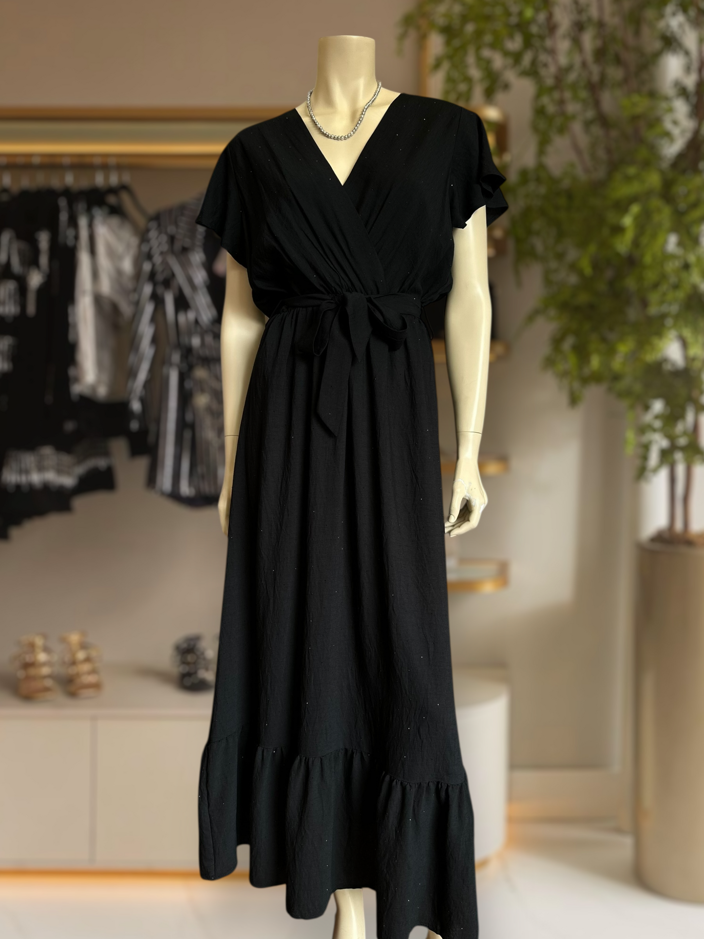 Vestido Brillos Negro