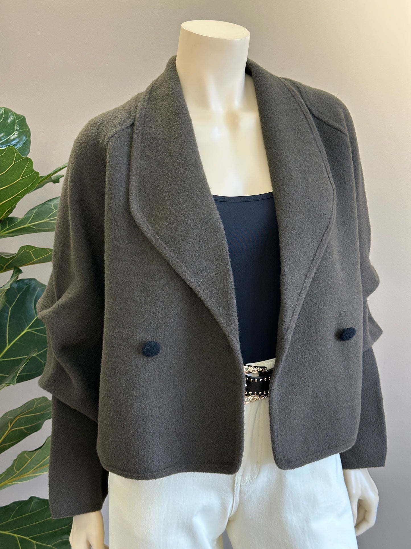 Chaqueta Siena Paño Elasticado Taupe Gris
