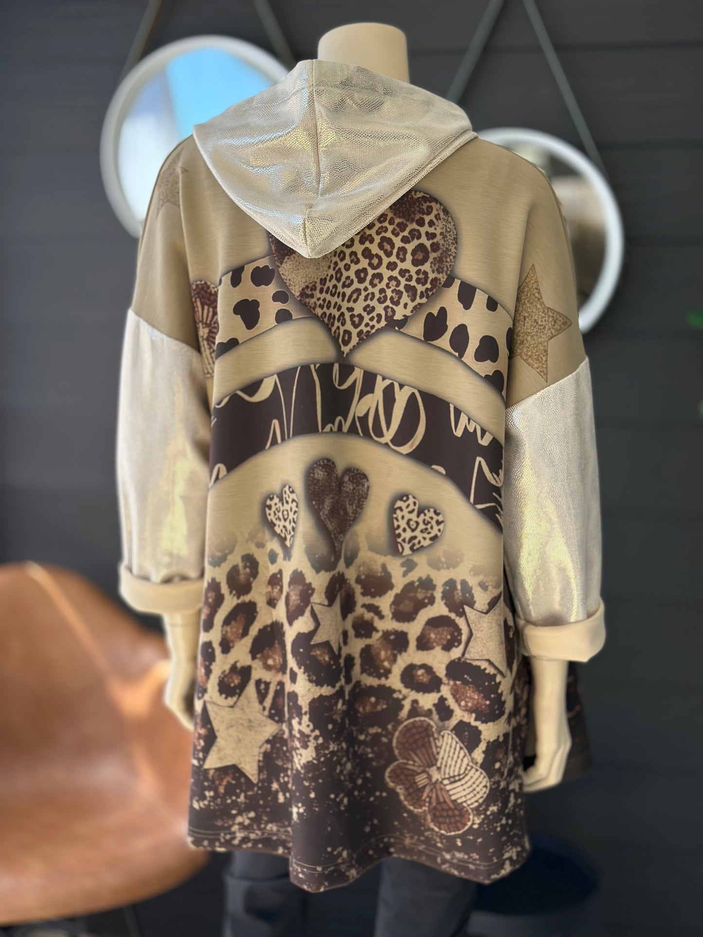 Chaqueta Print Scuba Love - Taupe