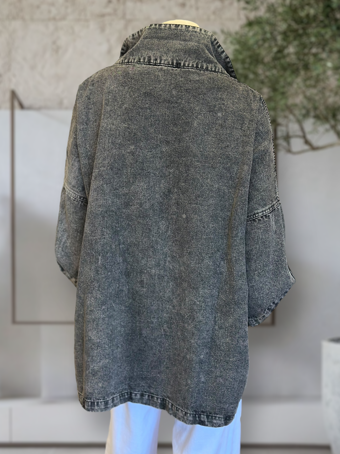 Chaqueta Denim Oversize Negro