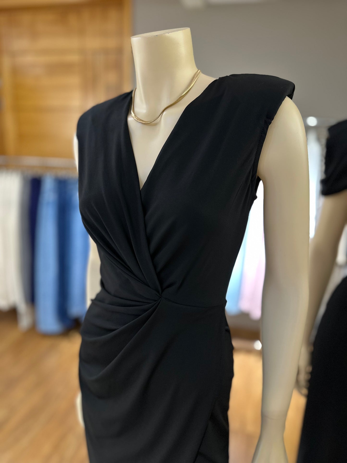 Vestido Drapeado Negro