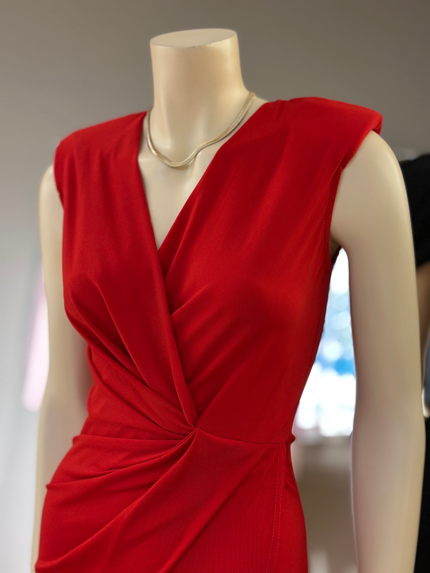 Vestido Drapeado Rojo