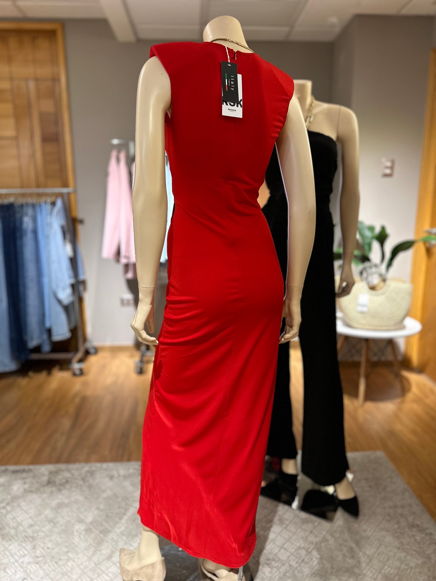 Vestido Drapeado Rojo