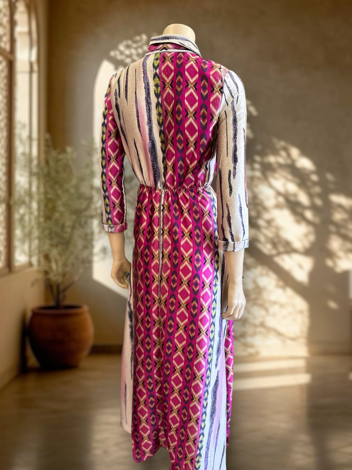 Vestido Satin Geo Rosa Mix