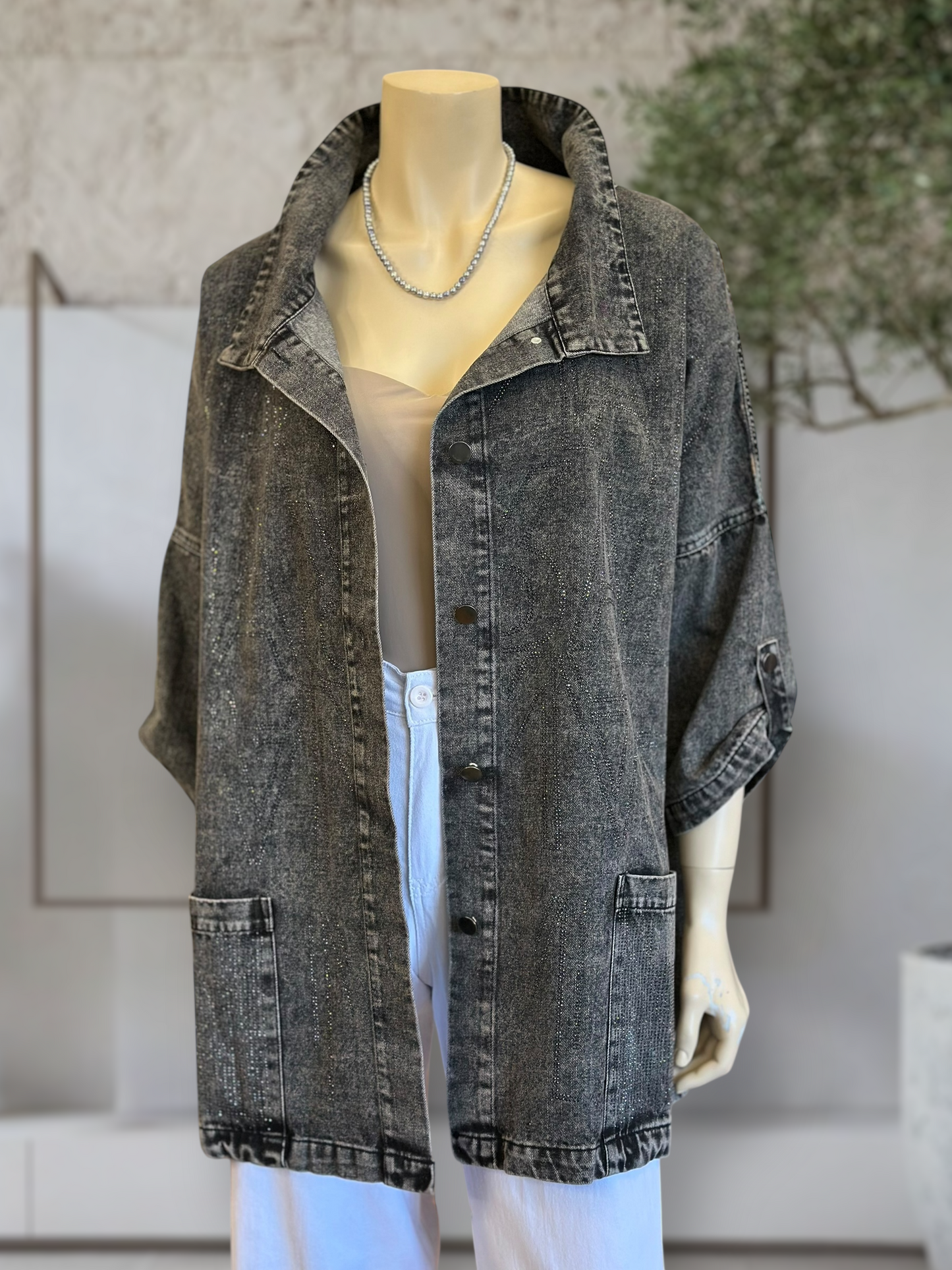 Chaqueta Denim Oversize Negro