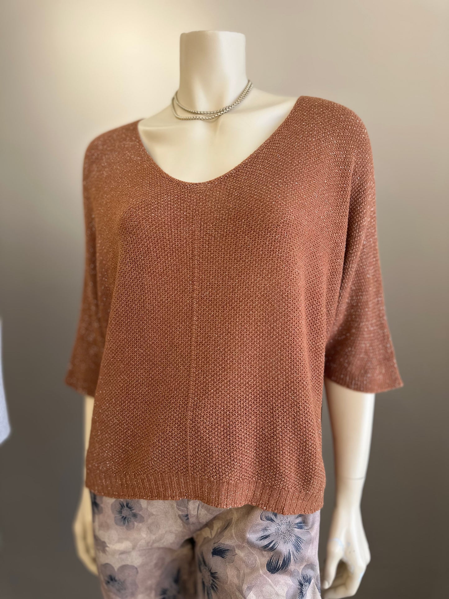 Sweater Italiano Modal Lurex Terracota