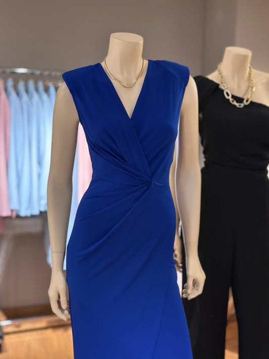 Vestido Drapeado Azul