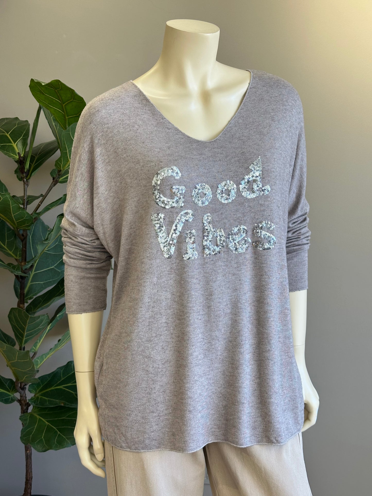 Sweater Good Vibes Italiano Latte