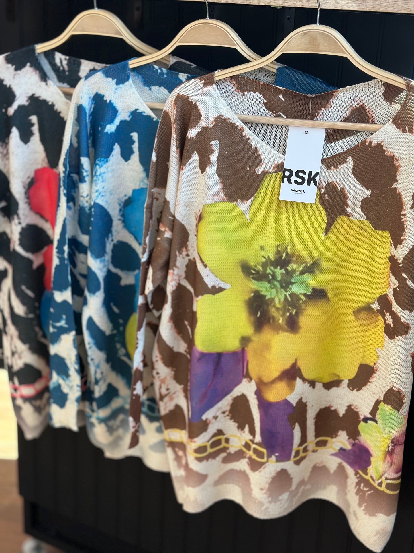 Sweater Hilo Flor Azul