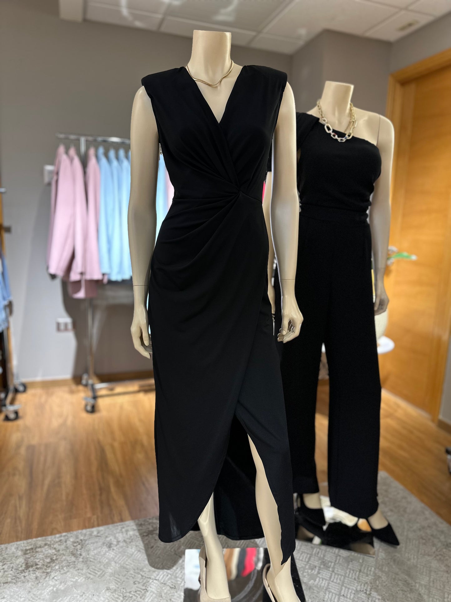 Vestido Drapeado Negro