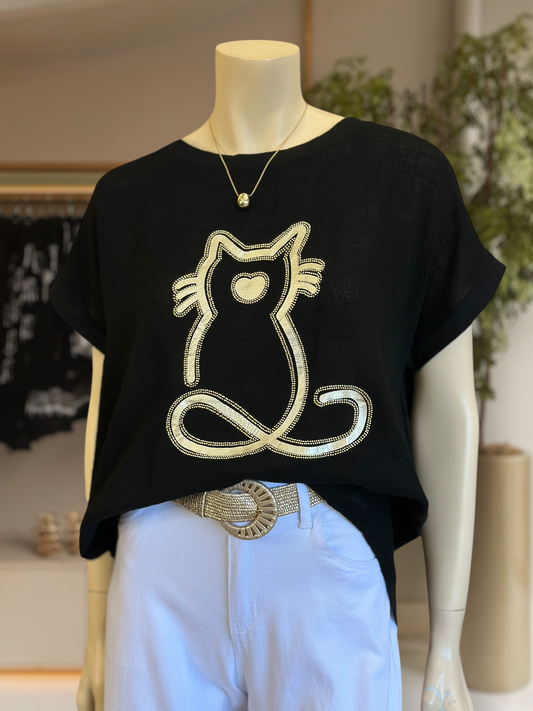 Polera Cat Negro