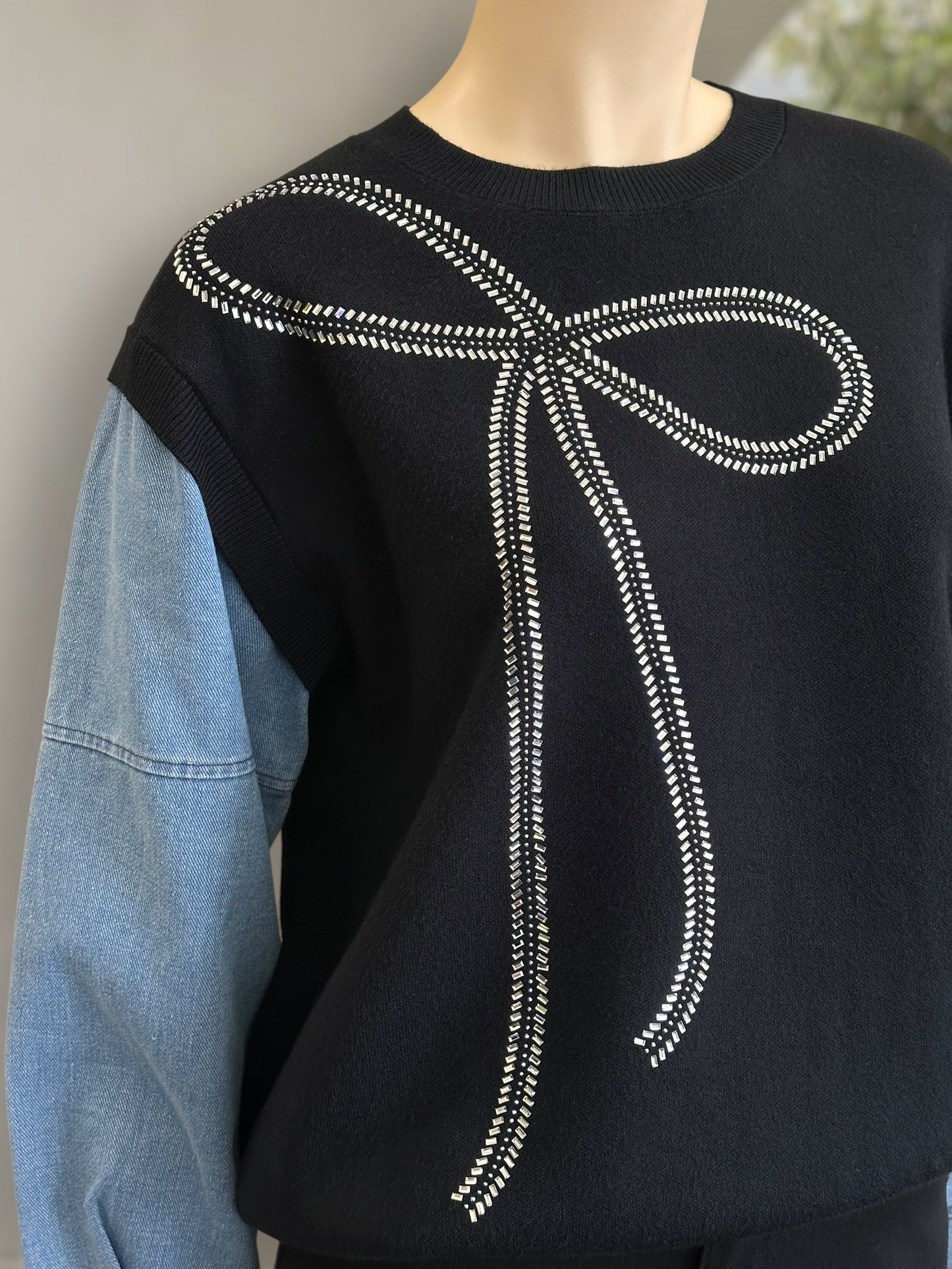 Sweater Bow Negro