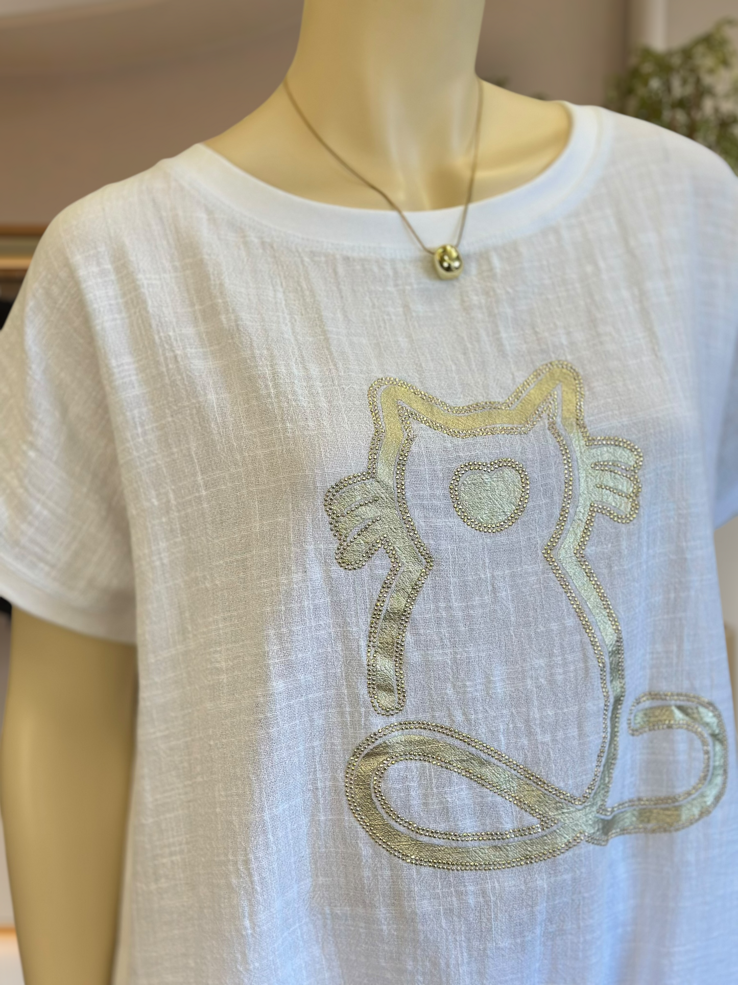 Polera Cat Blanco