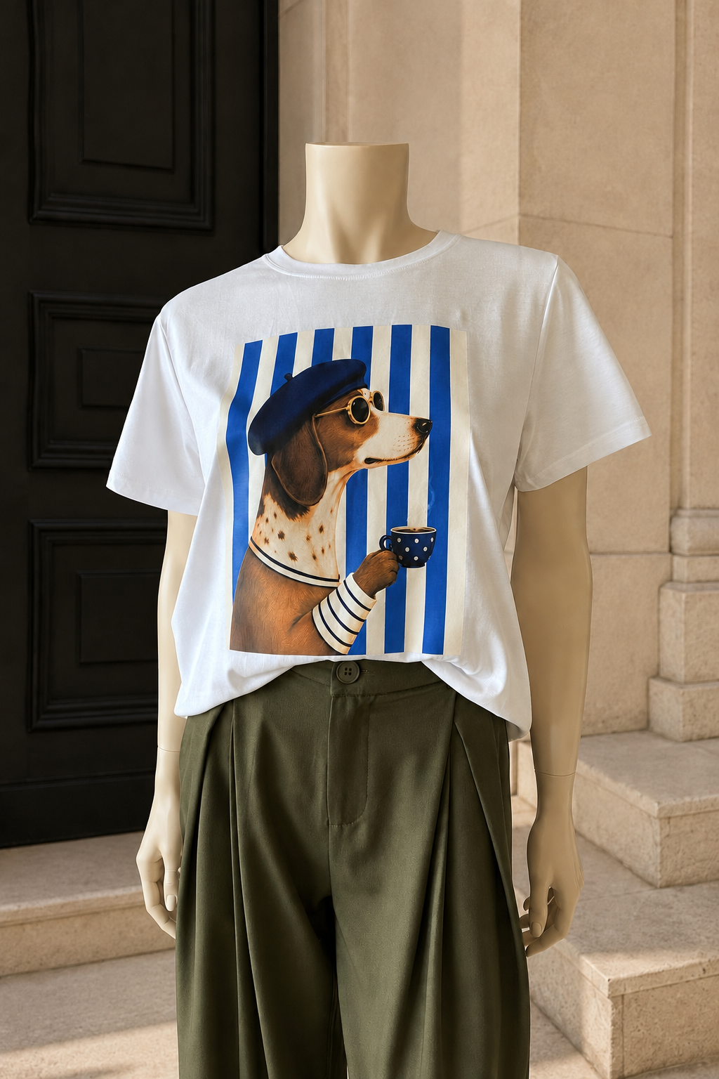 Polera Estampada Dog Azul