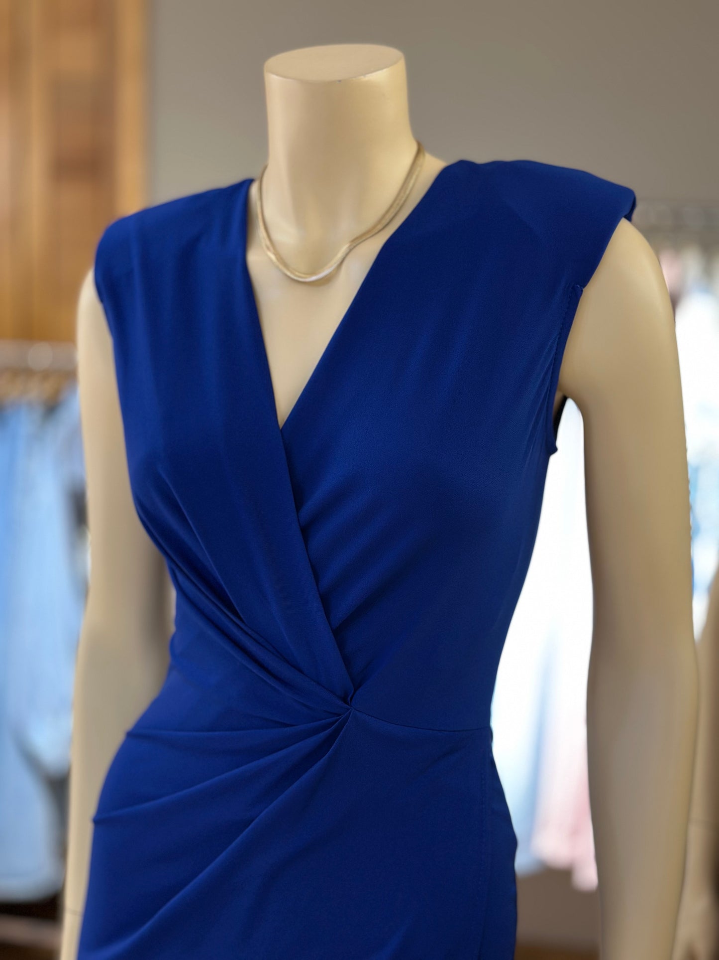 Vestido Drapeado Azul