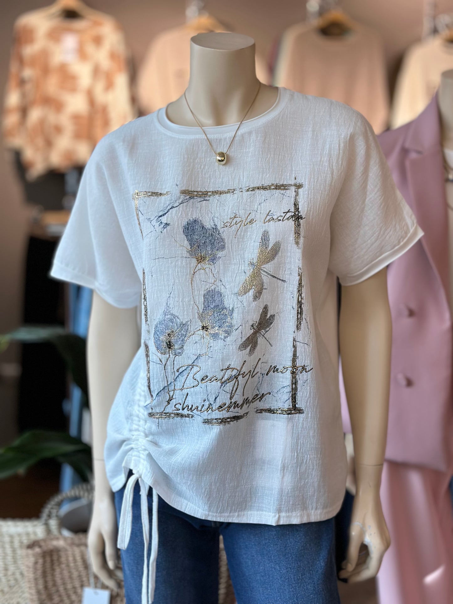 Blusa Lino Algodón Blanca