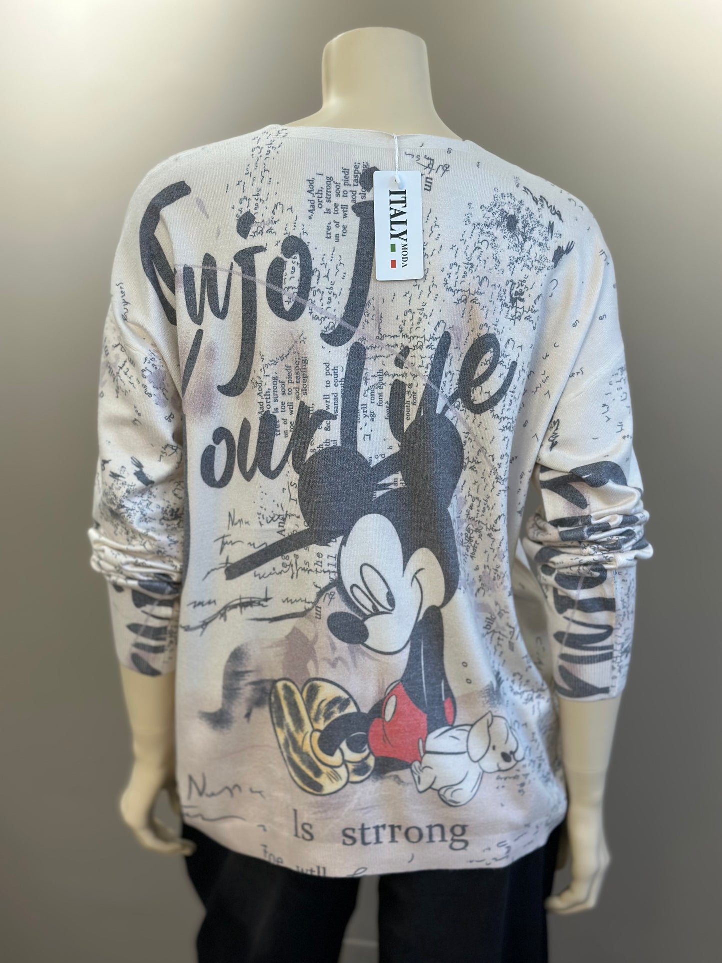 Tejido Spandex Mickey Mouse Beige - New Collection