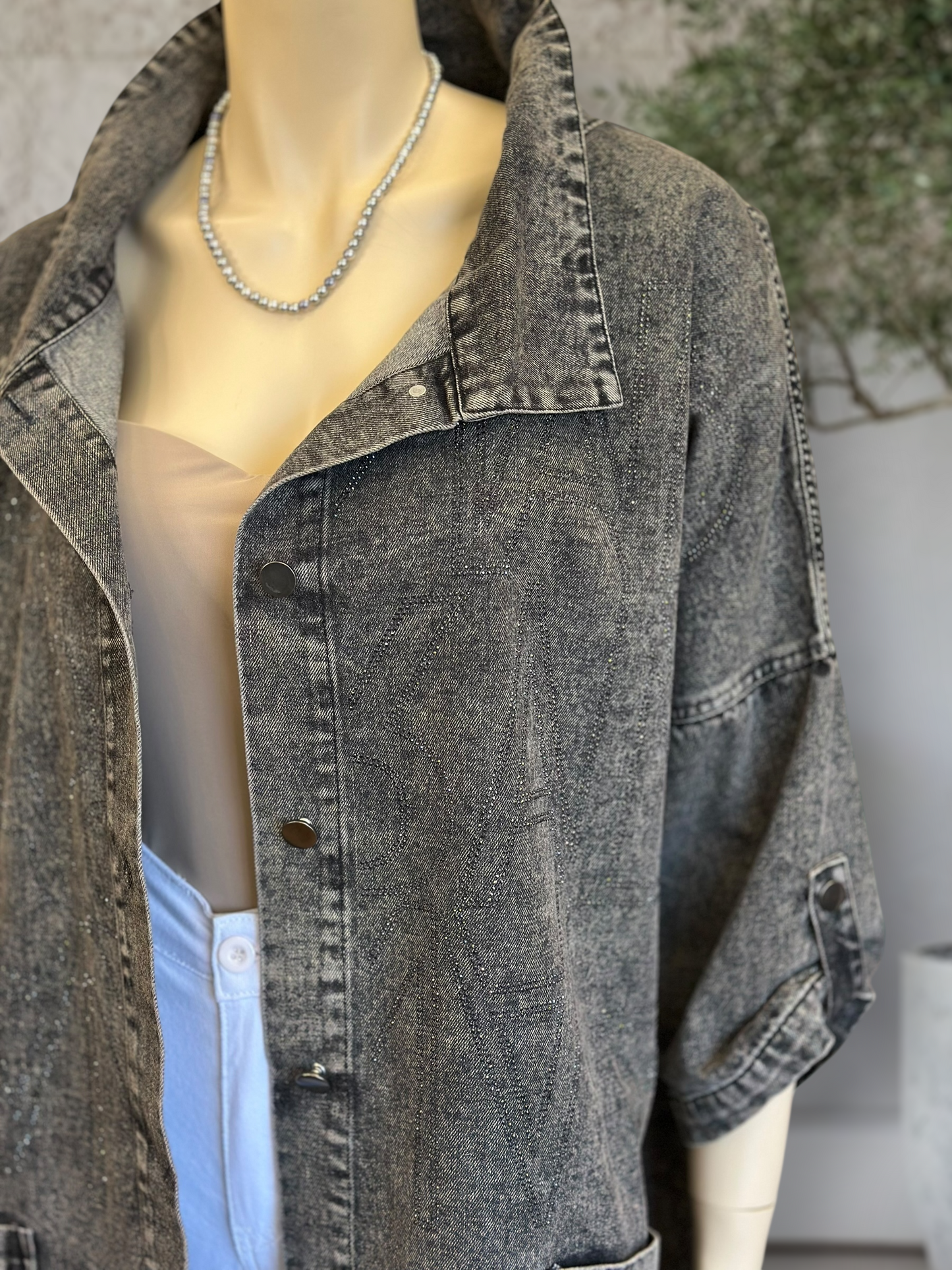 Chaqueta Denim Oversize Negro