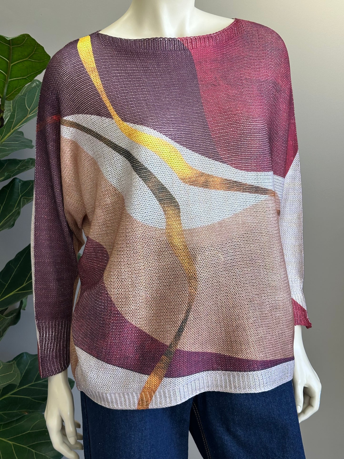Sweater Italiano Lurex Borgoña