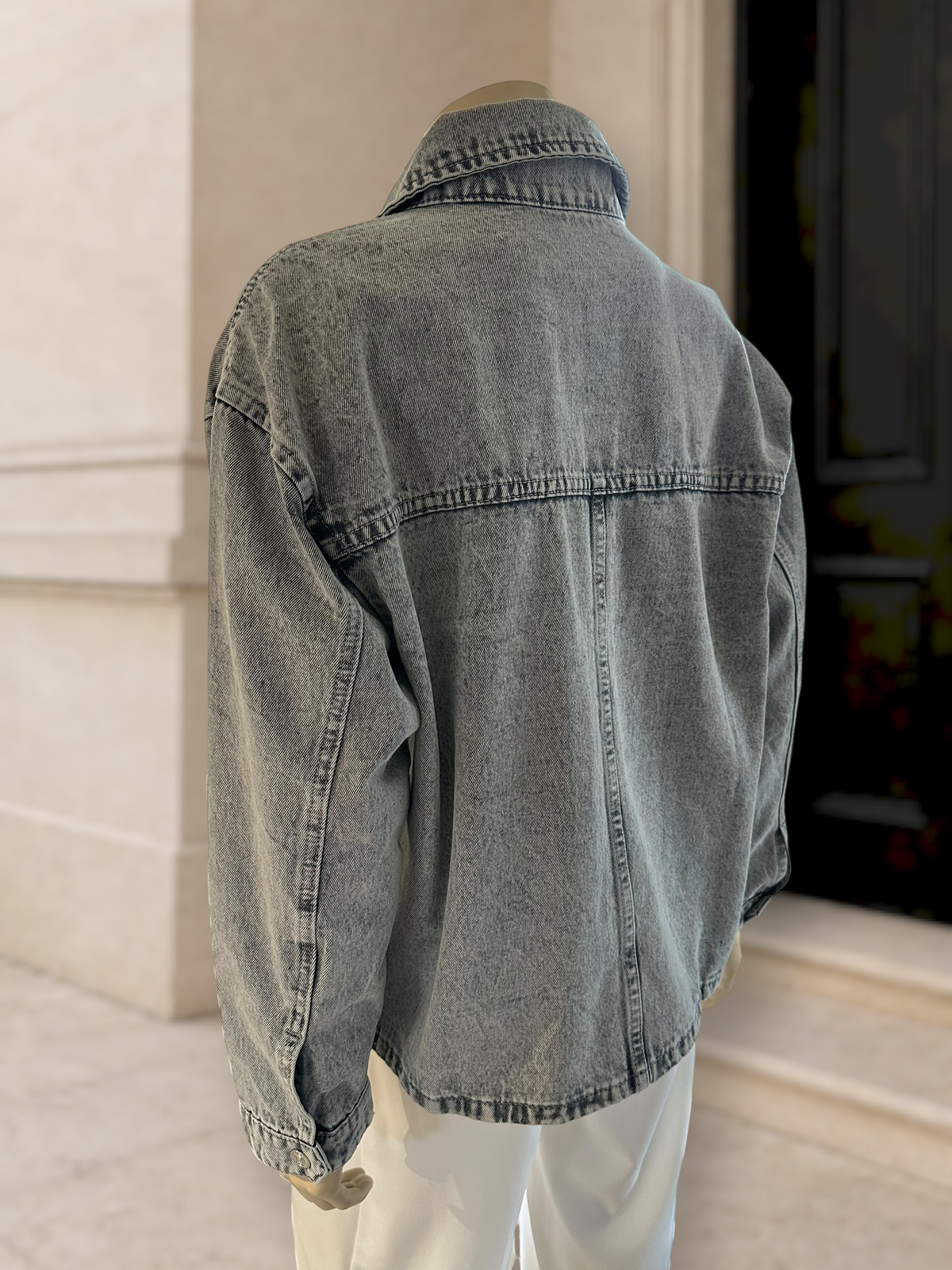 Chaqueta Denim Oversize Gris