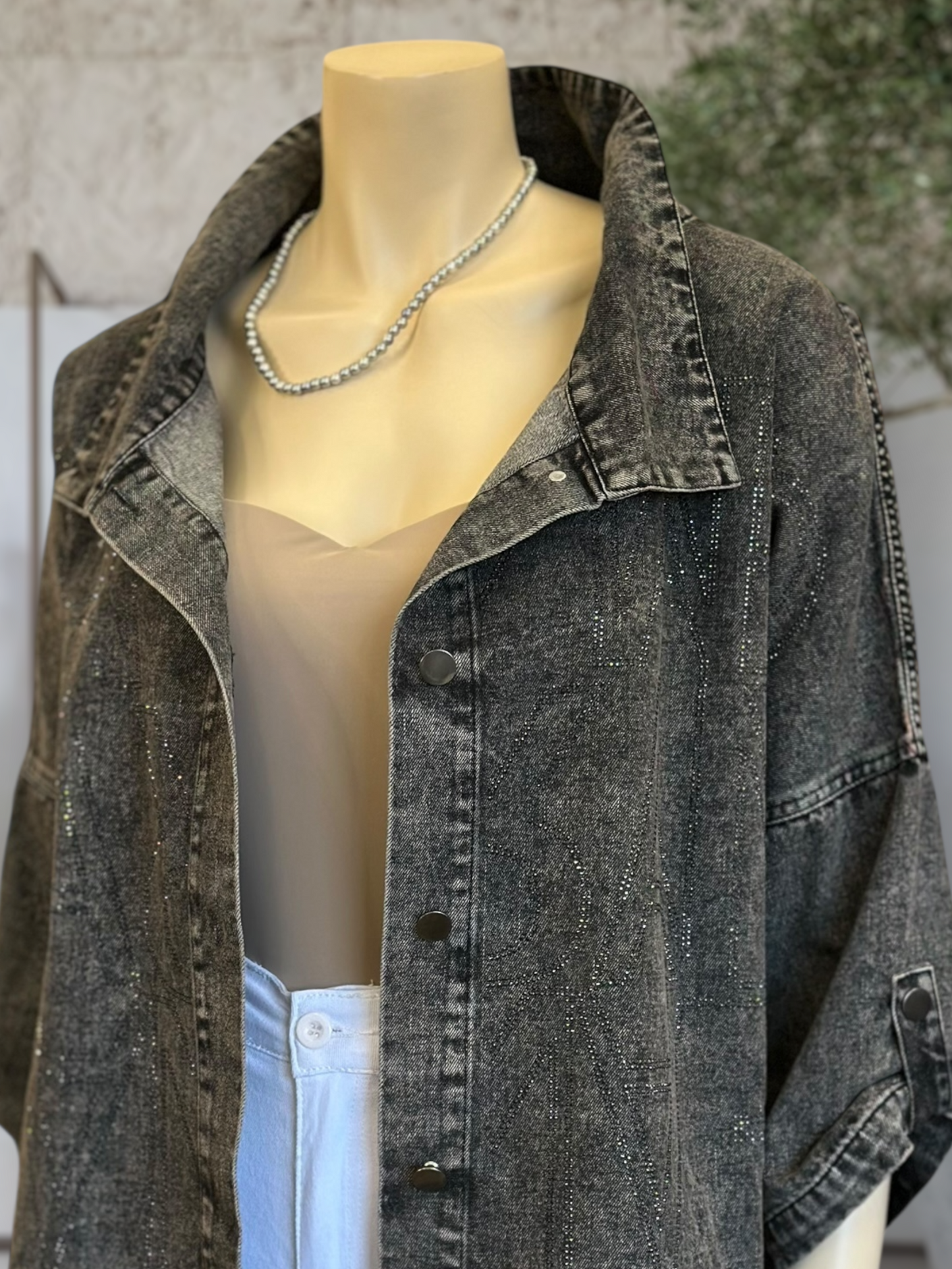 Chaqueta Denim Oversize Negro
