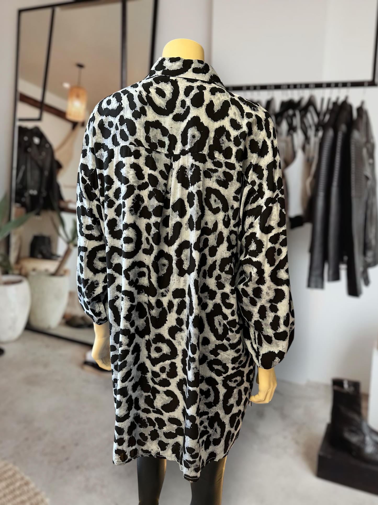 Blusón Italiano Animal Print Gris