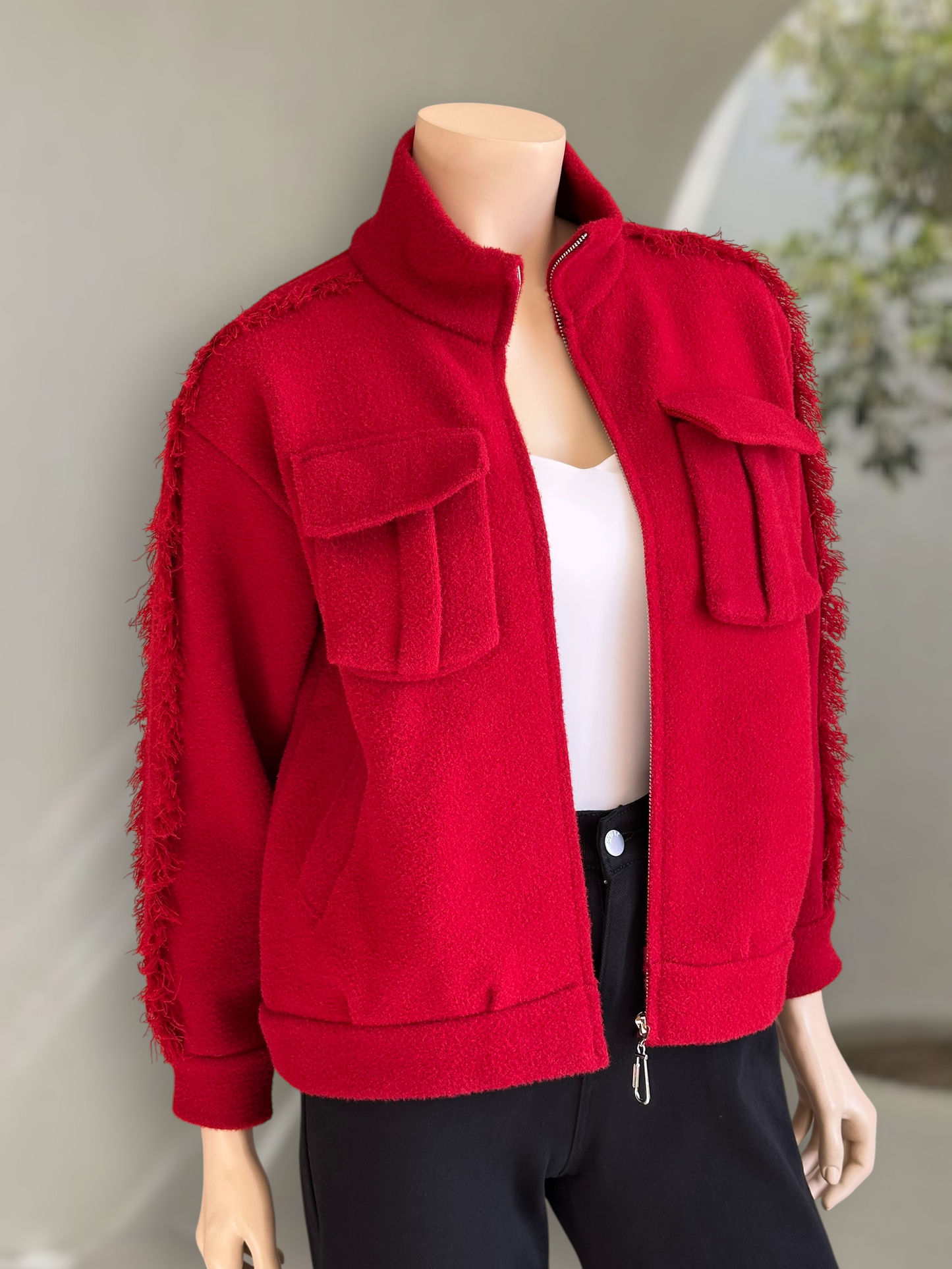 Chaqueta Milano Fringe Rojo